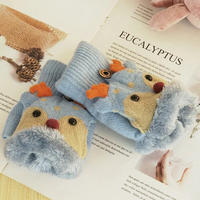 Mănuși de ren din desene animate pentru copii iarnă caldă plus catifea îngroșare copii mănuși fetițe tricotate copii 1-8 ani