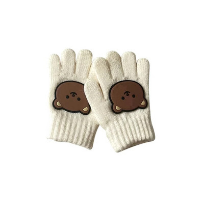 Urs cu desene animate Iarna Copii Manusi Manusi de lana pentru fete baieti culoare bomboana copii tricot manusi calde sugari accesorii bebelusi 3-7 ani