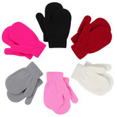 1 ζευγάρι Γάντια για νήπια Πλεκτά Βρεφικά Αγόρια Κοριτσίστικα Γάντια Μονόχρωμα Παιδικά Γάντια Unisex Βρεφικά Παιδικά Απαλά Πλεκτά Γάντια Full Finger