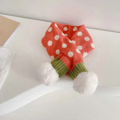 Sál téli baba nyakkendő őszi téli gallérok és sálak puha plüss aranyos pöttyös rajzfilm lány fiú baba szabadtéri téli sál