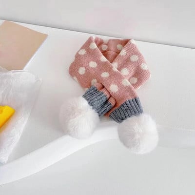 Sál téli baba nyakkendő őszi téli gallérok és sálak puha plüss aranyos pöttyös rajzfilm lány fiú baba szabadtéri téli sál