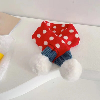 Sál téli baba nyakkendő őszi téli gallérok és sálak puha plüss aranyos pöttyös rajzfilm lány fiú baba szabadtéri téli sál