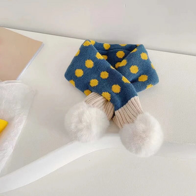 Sál téli baba nyakkendő őszi téli gallérok és sálak puha plüss aranyos pöttyös rajzfilm lány fiú baba szabadtéri téli sál