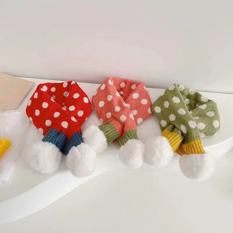 Sál téli baba nyakkendő őszi téli gallérok és sálak puha plüss aranyos pöttyös rajzfilm lány fiú baba szabadtéri téli sál