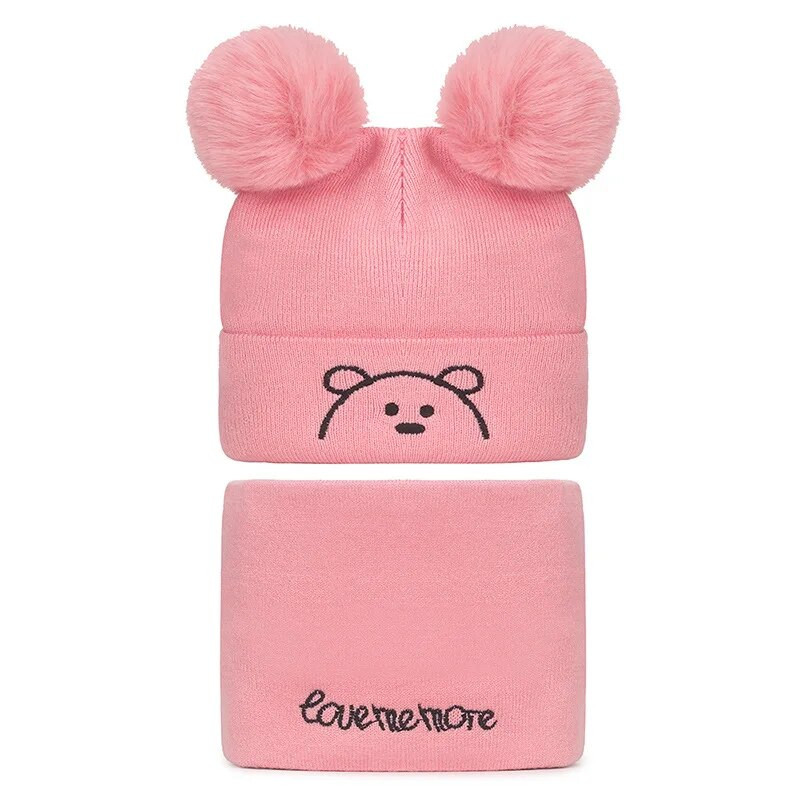 Φθινοπωρινό χειμερινό πλεκτό καπέλο μωρού Νεογέννητο κασκόλ Κασκόλ ενός έτους Ζεστό μάλλινο καπέλο διπλής στρώσης Βρεφικό καπέλο γιακά