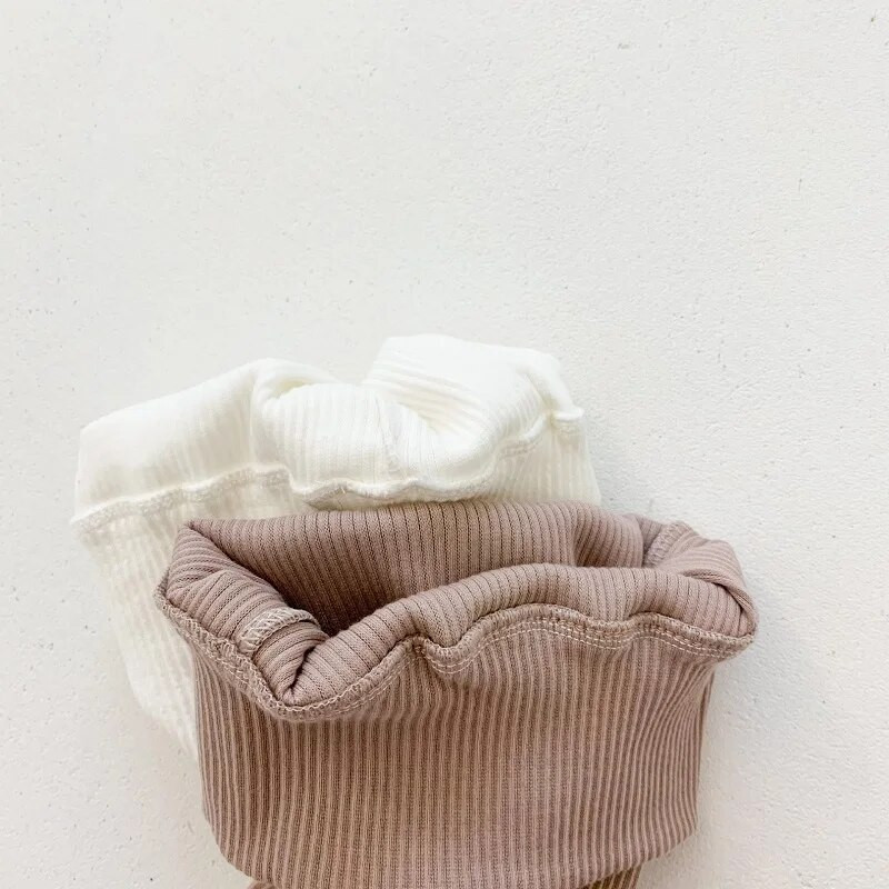 Pantaloni pentru bebeluși INS 0-2 ani, nou-născut, băiat, fetiță, culoare uni, talie înaltă, pantaloni din bumbac cu nervuri, îmbrăcăminte casual, haine de primăvară, toamnă