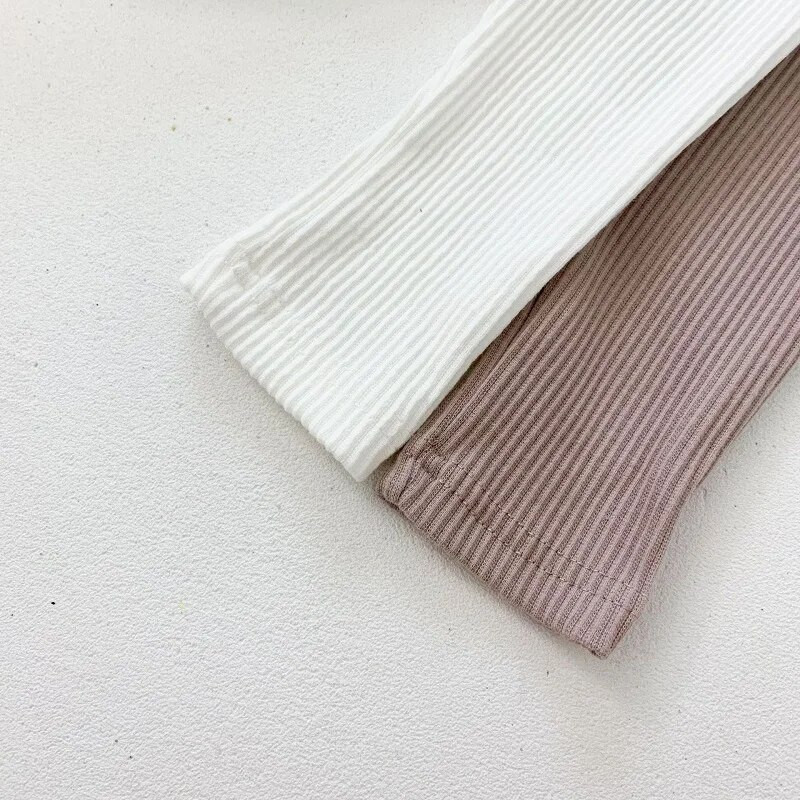 Pantaloni pentru bebeluși INS 0-2 ani, nou-născut, băiat, fetiță, culoare uni, talie înaltă, pantaloni din bumbac cu nervuri, îmbrăcăminte casual, haine de primăvară, toamnă