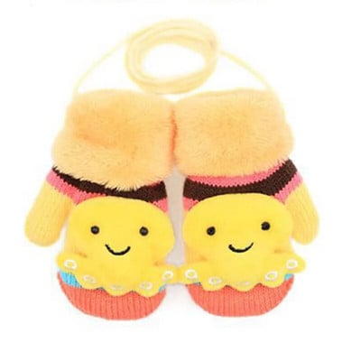 Aranyos rajzfilm babák gyerekek kesztyűk téli baba fiúk lányok ujjatlan vastag plusz bársony 1-3-6 éves gyerekek melegen tartják az ujjakat