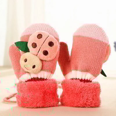 Aranyos rajzfilm babák gyerekek kesztyűk téli baba fiúk lányok ujjatlan vastag plusz bársony 1-3-6 éves gyerekek melegen tartják az ujjakat