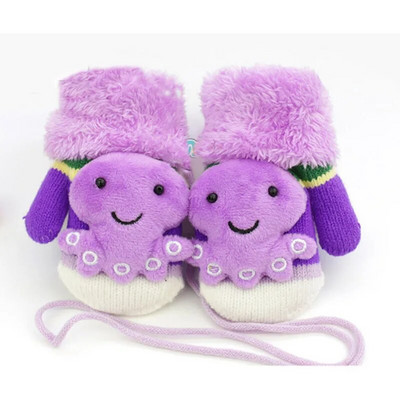 Aranyos rajzfilm babák gyerekek kesztyűk téli baba fiúk lányok ujjatlan vastag plusz bársony 1-3-6 éves gyerekek melegen tartják az ujjakat