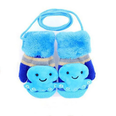 Aranyos rajzfilm babák gyerekek kesztyűk téli baba fiúk lányok ujjatlan vastag plusz bársony 1-3-6 éves gyerekek melegen tartják az ujjakat