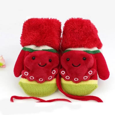 Aranyos rajzfilm babák gyerekek kesztyűk téli baba fiúk lányok ujjatlan vastag plusz bársony 1-3-6 éves gyerekek melegen tartják az ujjakat