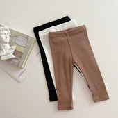 Ανοιξιάτικο φθινόπωρο βρεφικό παντελόνι Νεογέννητο κοριτσάκι Αγόρι Stretch κολάν μονόχρωμο βαμβακερό μωρό κοριτσάκι πλεκτό παντελόνι με ραβδώσεις νήπιο παντελόνι