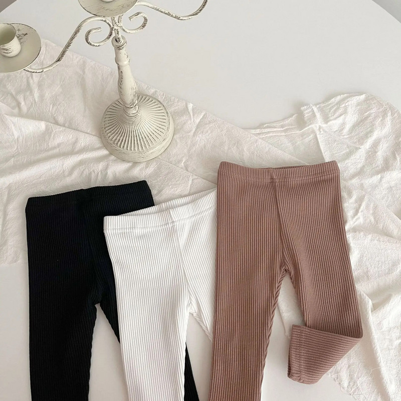 Ανοιξιάτικο φθινόπωρο βρεφικό παντελόνι Νεογέννητο κοριτσάκι Αγόρι Stretch κολάν μονόχρωμο βαμβακερό μωρό κοριτσάκι πλεκτό παντελόνι με ραβδώσεις νήπιο παντελόνι