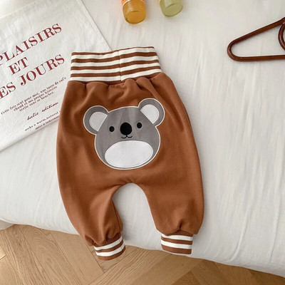 Pantaloni drăguți pentru nou-născut pentru bebeluși 0-2 ani pentru sugari, băiat, fetiță, talie înaltă, animale din desene animate, cu fund PP, pantaloni largi, ținute pentru copii, haine de toamnă