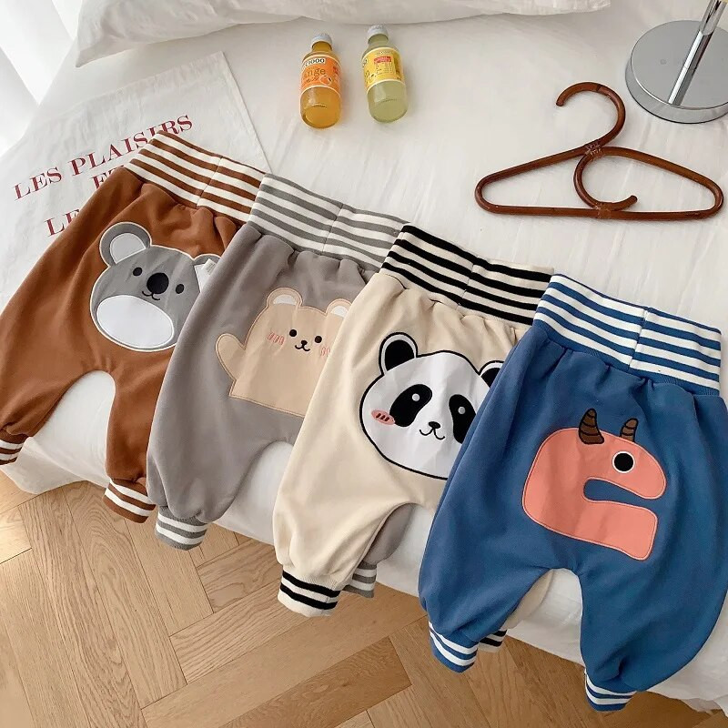 Χαριτωμένο νεογέννητο βρεφικό παντελόνι 0-2 ετών Βρέφος αγόρι κοριτσάκι Ψηλόμεση κινούμενα σχέδια Ζώο PP κάτω φαρδύ παντελόνι ρούχα Παιδικά φθινοπωρινά ρούχα