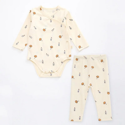0-24M Nou-Născut Copil Bebeluș Băiat Fată Haine Toamnă Iarnă Body cu mâneci lungi Romper Top și costum pantaloni imprimat Bebeluș 2 buc Set de îmbrăcăminte