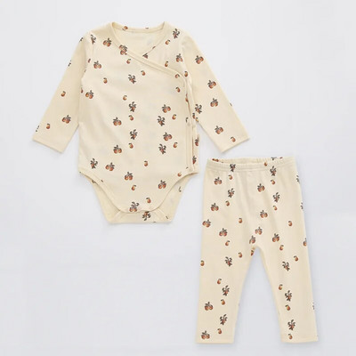 0-24M Nou-Născut Copil Bebeluș Băiat Fată Haine Toamnă Iarnă Body cu mâneci lungi Romper Top și costum pantaloni imprimat Bebeluș 2 buc Set de îmbrăcăminte