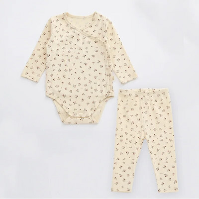 0-24M Nou-Născut Copil Bebeluș Băiat Fată Haine Toamnă Iarnă Body cu mâneci lungi Romper Top și costum pantaloni imprimat Bebeluș 2 buc Set de îmbrăcăminte