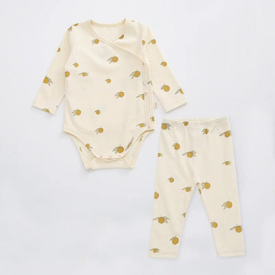 0-24M Nou-Născut Copil Bebeluș Băiat Fată Haine Toamnă Iarnă Body cu mâneci lungi Romper Top și costum pantaloni imprimat Bebeluș 2 buc Set de îmbrăcăminte