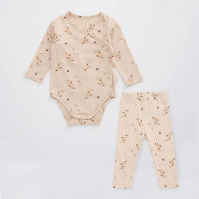 0-24M Nou-Născut Copil Bebeluș Băiat Fată Haine Toamnă Iarnă Body cu mâneci lungi Romper Top și costum pantaloni imprimat Bebeluș 2 buc Set de îmbrăcăminte