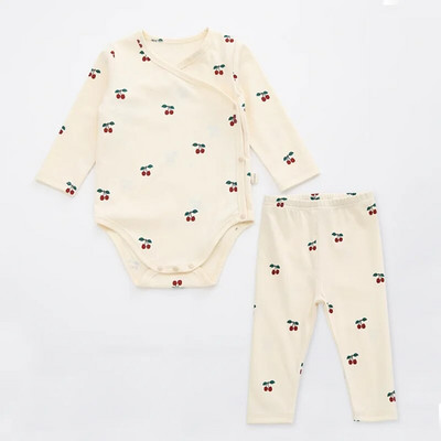 0-24M Nou-Născut Copil Bebeluș Băiat Fată Haine Toamnă Iarnă Body cu mâneci lungi Romper Top și costum pantaloni imprimat Bebeluș 2 buc Set de îmbrăcăminte