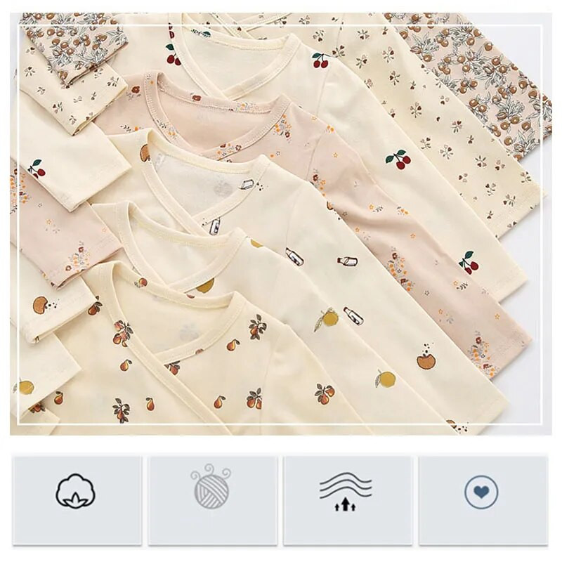 0-24M Νεογέννητα Βρεφικά Βρεφικά Ρούχα Κοριτσίστικα Φθινοπωρινά Χειμερινά Μακρυμάνικα Φορμάκια Romper Top and Pant κοστούμι Print Baby 2Pcs Σετ ρούχων