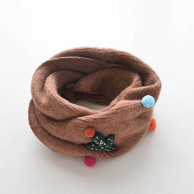 Κορεάτικο Παιδικό Κασκόλ για αγόρια Κορίτσια Snood Χειμερινό μαλλί πλεκτό γιακά Χαριτωμένο καρτούν Κάκτος μωρό Σαλιάρα Ελαστική φράχτη Ζεστά κασκόλ A187