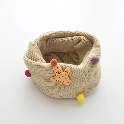 Κορεάτικο Παιδικό Κασκόλ για αγόρια Κορίτσια Snood Χειμερινό μαλλί πλεκτό γιακά Χαριτωμένο καρτούν Κάκτος μωρό Σαλιάρα Ελαστική φράχτη Ζεστά κασκόλ A187