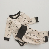 0-24M Nou-Născut Copil Bebeluș Băiat Fată Haine Cu mânecă lungă Salopetă Body Pantaloni Costum Bumbac Set Două Piese Ținută Nou-Născut