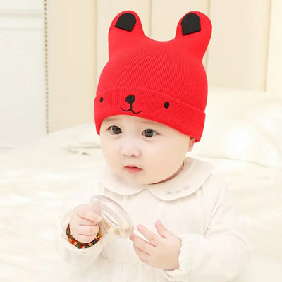 2022 Παιδικό ζεστό καπέλο προστασίας αυτιών Bear Baby Cap βελούδινο φθινόπωρο, χειμερινή σεζόν, Παιδικό κασκόλ Chapeau Ένα δύο κομμάτια Super Cute