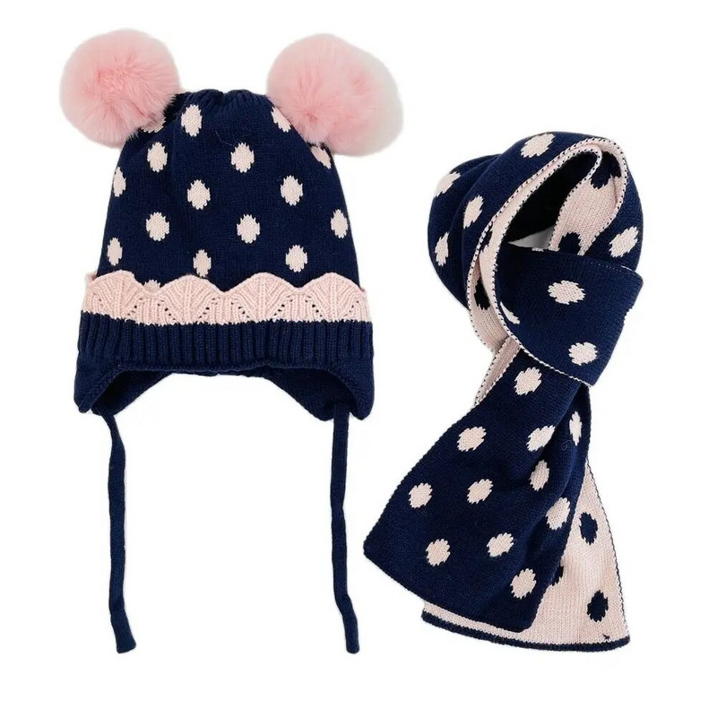 2022 Χειμώνας ζεστό Pompom μωρό κασκόλ Σετ κασκόλ παιδικά κορίτσια Χοντρό μαλακό πλεκτό μαντήλι Αξεσουάρ για κορίτσια Σετ μάλλινο κασκόλ κασκόλ