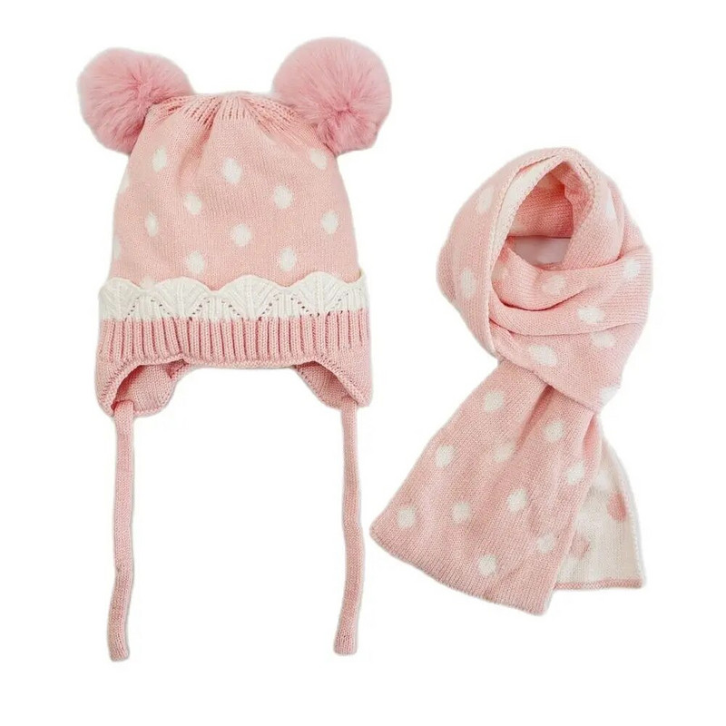 2022 Χειμώνας ζεστό Pompom μωρό κασκόλ Σετ κασκόλ παιδικά κορίτσια Χοντρό μαλακό πλεκτό μαντήλι Αξεσουάρ για κορίτσια Σετ μάλλινο κασκόλ κασκόλ