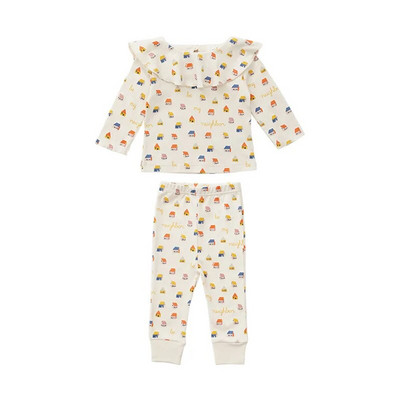 6-36M nou-născut copil fete set haine bumbac mânecă lungă imprimeu top tricou costum pantaloni drăguț dulce sugari 2 buc set ținute