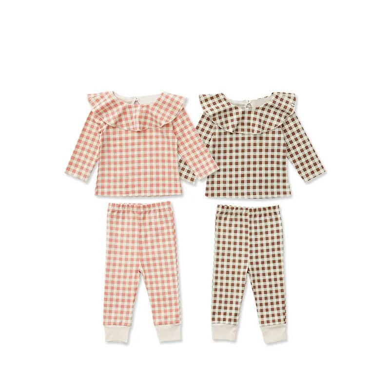 6-36M újszülött gyerek baba lányok ruha szett Pamut hosszú ujjú Print Top póló Nadrág öltöny Cute Sweet Infant 2 db Outfit szett
