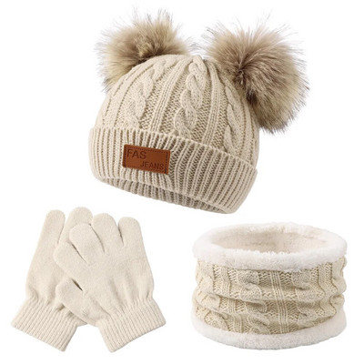 Iarna Nou Set calduros pentru baieti fete moda toamna palarie manusi esarfa accesorii minunate potrivite pentru 1-8 ani