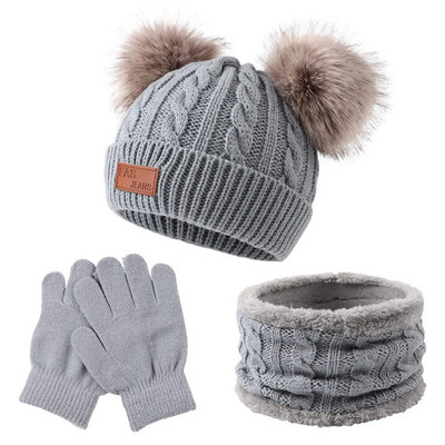 Iarna Nou Set calduros pentru baieti fete moda toamna palarie manusi esarfa accesorii minunate potrivite pentru 1-8 ani