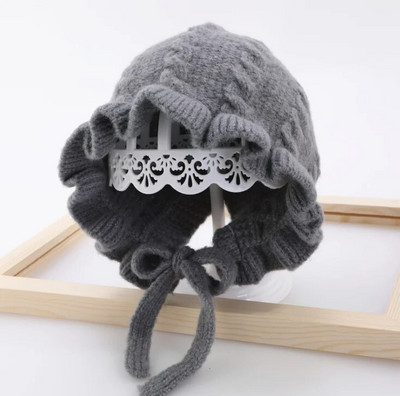 2020 Χειμώνας ζεστό καπέλο για κοριτσάκι Princess 0-3T Καπέλο για νήπιο μαλακό πλέξιμο Χαριτωμένο ρυθμιζόμενο κορδόνι Πιο ζεστό παιδικό καπέλο με χιόνι φορώντας αυτί