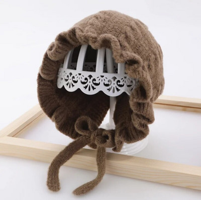 2020 Χειμώνας ζεστό καπέλο για κοριτσάκι Princess 0-3T Καπέλο για νήπιο μαλακό πλέξιμο Χαριτωμένο ρυθμιζόμενο κορδόνι Πιο ζεστό παιδικό καπέλο με χιόνι φορώντας αυτί