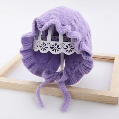2020 Χειμώνας ζεστό καπέλο για κοριτσάκι Princess 0-3T Καπέλο για νήπιο μαλακό πλέξιμο Χαριτωμένο ρυθμιζόμενο κορδόνι Πιο ζεστό παιδικό καπέλο με χιόνι φορώντας αυτί