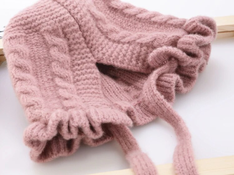 2020 Χειμώνας ζεστό καπέλο για κοριτσάκι Princess 0-3T Καπέλο για νήπιο μαλακό πλέξιμο Χαριτωμένο ρυθμιζόμενο κορδόνι Πιο ζεστό παιδικό καπέλο με χιόνι φορώντας αυτί