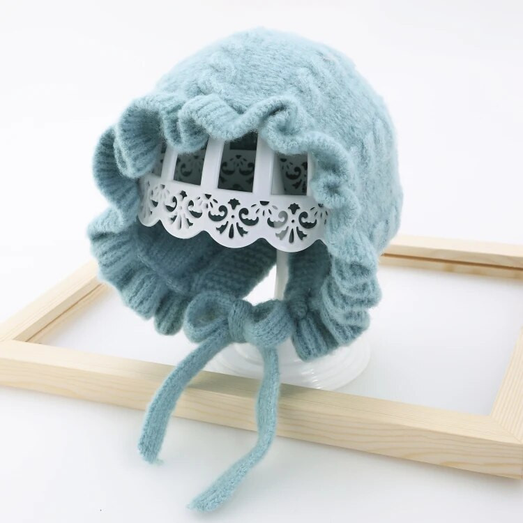 2020 Χειμώνας ζεστό καπέλο για κοριτσάκι Princess 0-3T Καπέλο για νήπιο μαλακό πλέξιμο Χαριτωμένο ρυθμιζόμενο κορδόνι Πιο ζεστό παιδικό καπέλο με χιόνι φορώντας αυτί