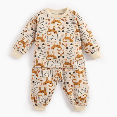 Set haine pentru bebeluși 0-4T 2 buc. Nou-născut Copil Bebeluș Băiat Fată Haine Toamnă Iarnă Tinuta cu mâneci lungi Top costum pantalon bumbac Set două piese