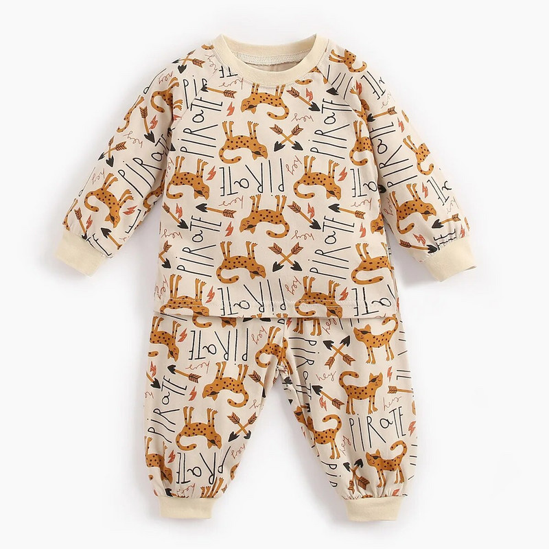 Set haine pentru bebeluși 0-4T 2 buc. Nou-născut Copil Bebeluș Băiat Fată Haine Toamnă Iarnă Tinuta cu mâneci lungi Top costum pantalon bumbac Set două piese