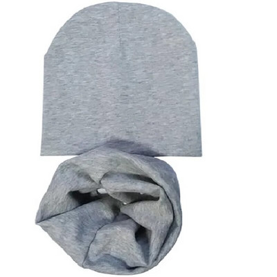 Pentru 4 - 12 ani Set de eșarfe pentru pălărie de bumbac de culoare uni pentru copii, toamnă iarnă, băieți, fete, șapcă, șapcă, în aer liber, caldă, pentru copii