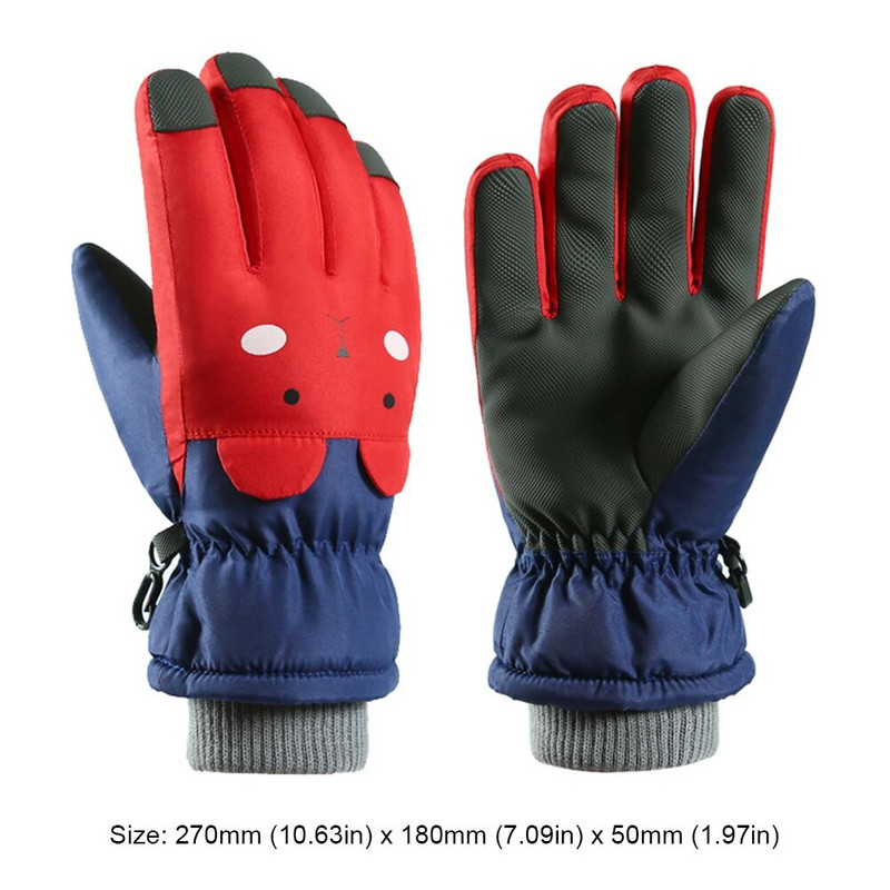 Lastele talvised veekindlad lumekindad ühevärvilised multifilmikaru soojusisolatsiooniga tuulekindlad spordisuusakindad soojad labakindad 3-6 aastat