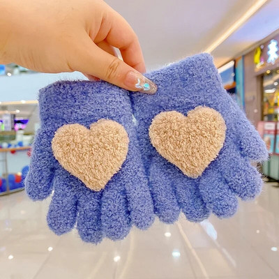 Παιδικά γάντια για μωρά Χειμερινά συμπαγή βελούδινα μωρά γάντια με πέντε δάχτυλα για παιδιά νήπιο για εξωτερικούς χώρους Keep ζεστά πλεκτά γάντια