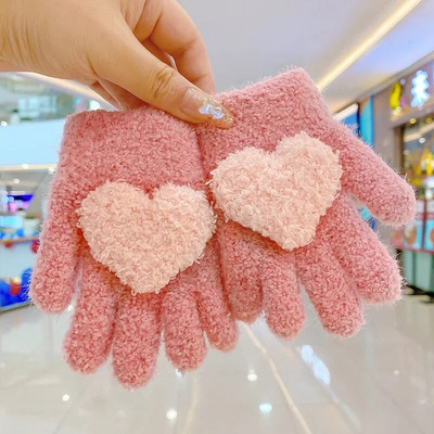 Παιδικά γάντια για μωρά Χειμερινά συμπαγή βελούδινα μωρά γάντια με πέντε δάχτυλα για παιδιά νήπιο για εξωτερικούς χώρους Keep ζεστά πλεκτά γάντια