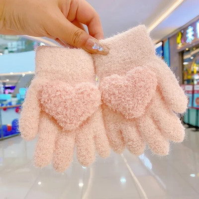 Παιδικά γάντια για μωρά Χειμερινά συμπαγή βελούδινα μωρά γάντια με πέντε δάχτυλα για παιδιά νήπιο για εξωτερικούς χώρους Keep ζεστά πλεκτά γάντια