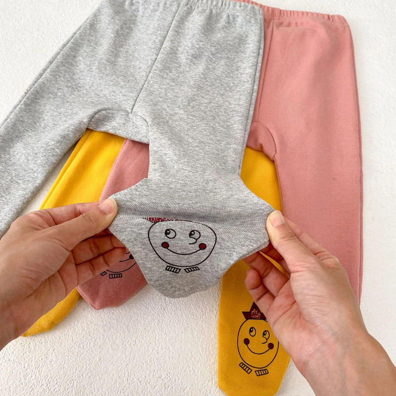 Beebi armas multikas prinditud retuusid Sügisriided Tüdruk Imik Täielikult sobivad vabaaja püksid Vastsündinu väikelaps poiss puuvillased moepüksid